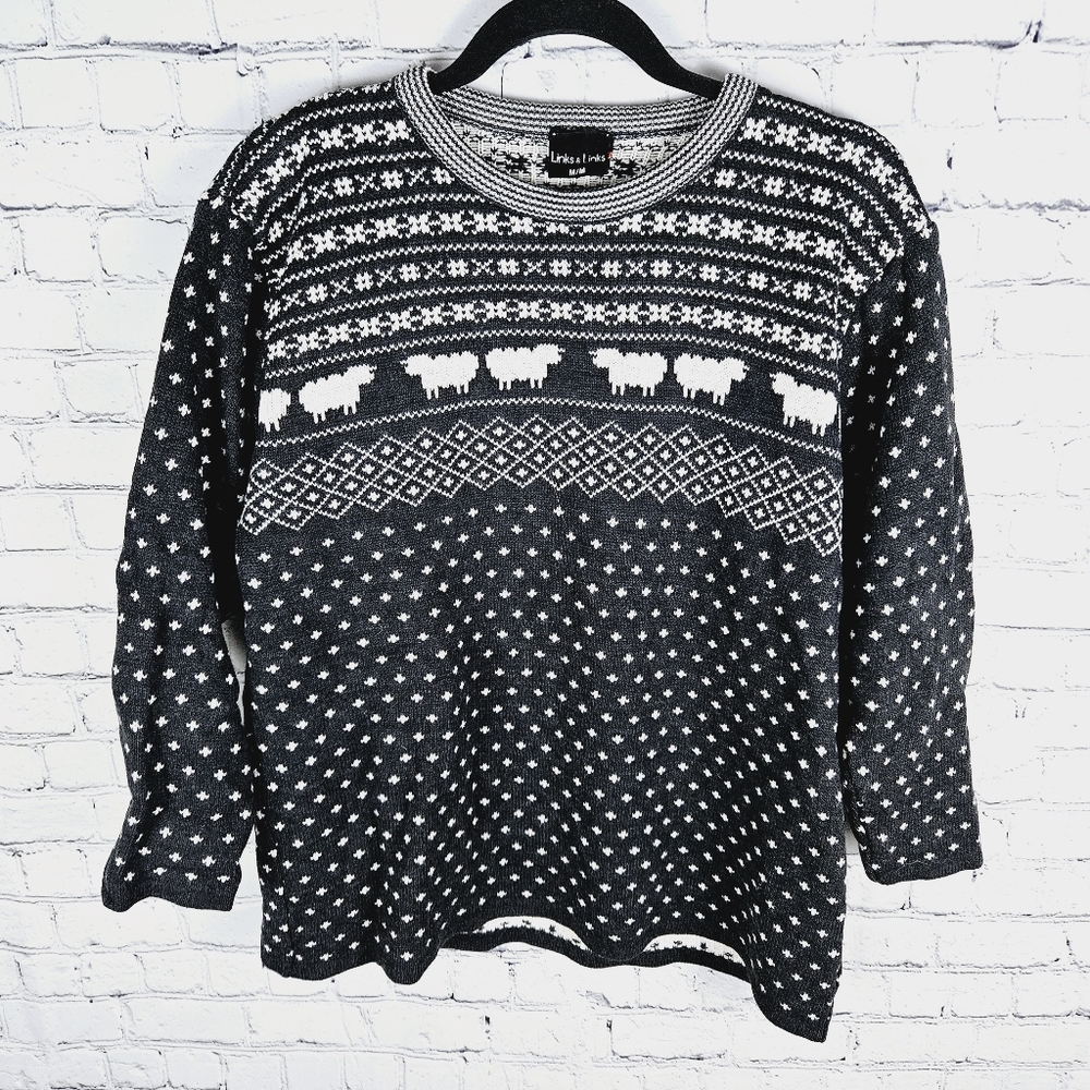 LINKS & LINKS | vintage sheep snow snowflake sweater